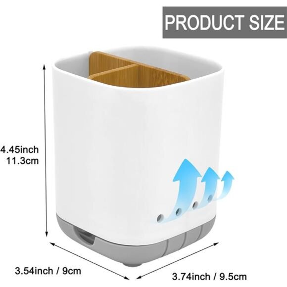 Toothbrush Holder Bathroom Counter Organizer Electric Toothpaste Storage Caddy - Picture 3 of 8